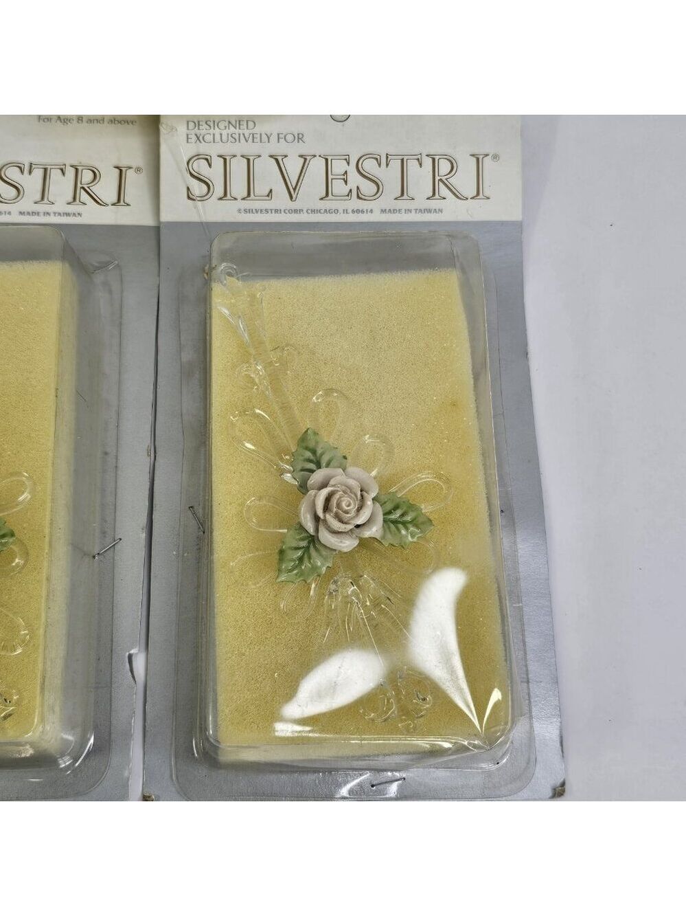 Vintage Glass Christmas Ornaments Silvestri Flower Icicles 3pcs - Picture 12 of 14